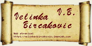 Velinka Birčaković vizit kartica